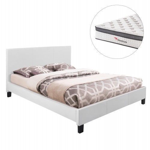 ΚΡΕΒΑΤΙ ΜΕ ΣΤΡΩΜΑ BECCA HM10803 01 ΛΕΥΚΟ PU--ΓΙΑ 150x200εκ c548912