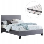 ΚΡΕΒΑΤΙ ΜΕ ΣΤΡΩΜΑ BECCA HM10803 11 ΓΚΡΙ ΥΦΑΣΜΑ--ΓΙΑ 150x200εκ c548913
