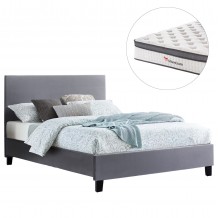 ΚΡΕΒΑΤΙ ΜΕ ΣΤΡΩΜΑ BECCA HM10803 11 ΓΚΡΙ ΥΦΑΣΜΑ--ΓΙΑ 150x200εκ c548913