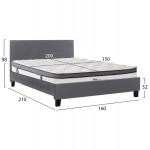 ΚΡΕΒΑΤΙ ΜΕ ΣΤΡΩΜΑ BECCA HM10803 11 ΓΚΡΙ ΥΦΑΣΜΑ--ΓΙΑ 150x200εκ c548913