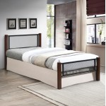 ΚΡΕΒΑΤΙ ΜΕ ΣΤΡΩΜΑ RAYVEN HM10754 02 ΜΕΤΑΛΛΟ RUBBERWOOD ΣΕ DIRTY OAK--ΣΤΡΩΜΑ 90Χ190 c548915