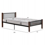 ΚΡΕΒΑΤΙ ΜΕ ΣΤΡΩΜΑ RAYVEN HM10754 02 ΜΕΤΑΛΛΟ RUBBERWOOD ΣΕ DIRTY OAK--ΣΤΡΩΜΑ 90Χ190 c548915