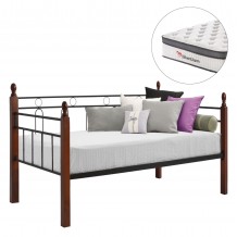 ΚΑΝΑΠΕΣ ΚΡΕΒΑΤΙ ΣΤΡΩΜΑ REVEN HM10799 ΜΕΤΑΛΛΟ RUBBERWOOD DIRTY OAK--ΣΤΡΩΜΑ 90Χ190 c548916