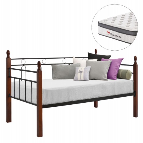ΚΑΝΑΠΕΣ ΚΡΕΒΑΤΙ ΣΤΡΩΜΑ REVEN HM10799 ΜΕΤΑΛΛΟ RUBBERWOOD DIRTY OAK--ΣΤΡΩΜΑ 90Χ190 c548916