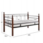 ΚΑΝΑΠΕΣ ΚΡΕΒΑΤΙ ΣΤΡΩΜΑ REVEN HM10799 ΜΕΤΑΛΛΟ RUBBERWOOD DIRTY OAK--ΣΤΡΩΜΑ 90Χ190 c548916