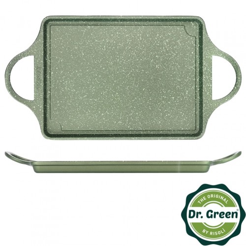 Πλάκα ψησίματος από Χυτό Αλουμίνιο Αντικολλητική 46x25cm 6mm Σειρά Mr Green πράσινη RISOLI c548944