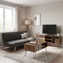 Φοιτητικό πακέτο επίπλων σαλονιού Boho pakoworld σετ 3 τμχ c550182