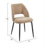 ΚΑΡΕΚΛΑ ΤΡΑΠΕΖΑΡΙΑΣ LAMETT HM18447 03 TAUPE ΥΦΑΣΜΑ-ΜΕΤΑΛ ΜΑΥΡΑ ΠΟΔΙΑ 51x58x82Υεκ SET 4τμχ c550518