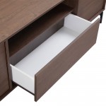 TOBAC TV STAND 2ΠΟΡΤΕΣ 1ΣΥΡΤΑΡΙ ΚΑΡΥΔΙ ΣΚΟΥΡΟ 180x39x62cm c550653
