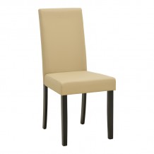 Καρέκλα Zeben pakoworld εκρού PU με πόδι μαύρο rubberwood 43 5x55 5x93 5εκ SET 2τμχ c551305