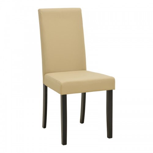 Καρέκλα Zeben pakoworld εκρού PU με πόδι μαύρο rubberwood 43 5x55 5x93 5εκ SET 2τμχ c551305