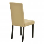 Καρέκλα Zeben pakoworld εκρού PU με πόδι μαύρο rubberwood 43 5x55 5x93 5εκ SET 2τμχ c551305