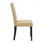 Καρέκλα Zeben pakoworld εκρού PU με πόδι μαύρο rubberwood 43 5x55 5x93 5εκ SET 2τμχ c551305
