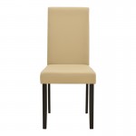 Καρέκλα Zeben pakoworld εκρού PU με πόδι μαύρο rubberwood 43 5x55 5x93 5εκ SET 2τμχ c551305