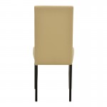 Καρέκλα Zeben pakoworld εκρού PU με πόδι μαύρο rubberwood 43 5x55 5x93 5εκ SET 2τμχ c551305