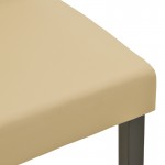 Καρέκλα Zeben pakoworld εκρού PU με πόδι μαύρο rubberwood 43 5x55 5x93 5εκ SET 2τμχ c551305