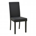 Καρέκλα Zeben pakoworld μαύρο PU με πόδι μαύρο rubberwood 43 5x55 5x93 5εκ SET 2τμχ c551306