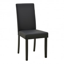 Καρέκλα Zeben pakoworld μαύρο PU με πόδι μαύρο rubberwood 43 5x55 5x93 5εκ SET 2τμχ c551306