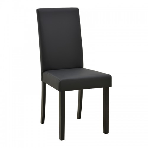 Καρέκλα Zeben pakoworld μαύρο PU με πόδι μαύρο rubberwood 43 5x55 5x93 5εκ SET 2τμχ c551306