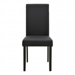 Καρέκλα Zeben pakoworld μαύρο PU με πόδι μαύρο rubberwood 43 5x55 5x93 5εκ SET 2τμχ c551306