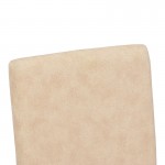 Καρέκλα Zeben pakoworld αντικέ εκρού ύφασμα με καρυδί rubberwood 43 5x55 5x93 5εκ SET 2τμχ c551307