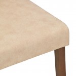 Καρέκλα Zeben pakoworld αντικέ εκρού ύφασμα με καρυδί rubberwood 43 5x55 5x93 5εκ SET 2τμχ c551307
