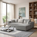 Γωνιακός καναπές Maden pakoworld αριστερή γωνία γκρι ύφασμα 279x203x90εκ c551404
