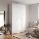 Ντουλάπα τρίφυλλη με πατάρι Alvia pakoworld λευκό 150x51x240εκ c551838