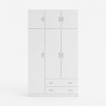 Ντουλάπα τρίφυλλη με πατάρι Alvia pakoworld λευκό 150x51x240εκ c551838