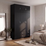 Ντουλάπα τρίφυλλη με πατάρι Alvia pakoworld wenge 150x51x240εκ c551840