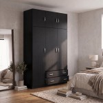 Ντουλάπα τρίφυλλη με πατάρι Alvia pakoworld wenge 150x51x240εκ c551840