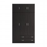 Ντουλάπα τρίφυλλη με πατάρι Alvia pakoworld wenge 150x51x240εκ c551840
