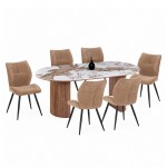 ΣΕΤ ΤΡΑΠΕΖΑΡΙΑΣ 7ΤΜΧ MARBLEX HM11394 03 ΚΕΡΑΜΙΚΟ TOP PANDORA--ΚΑΡΕΚΛΕΣ ΥΦΑΣΜΑ TAUPE c551848