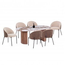 ΣΕΤ ΤΡΑΠΕΖΑΡΙΑΣ 7ΤΜΧ DETTON HM12100 02 ΚΕΡΑΜΙΚΟ TOP PANDORA--ΥΦΑΣΜΑ ΜΠΕΖ ΚΑΦΕ c551949