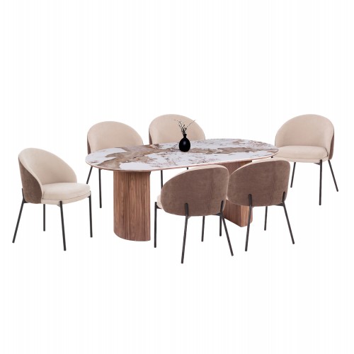 ΣΕΤ ΤΡΑΠΕΖΑΡΙΑΣ 7ΤΜΧ DETTON HM12100 02 ΚΕΡΑΜΙΚΟ TOP PANDORA--ΥΦΑΣΜΑ ΜΠΕΖ ΚΑΦΕ c551949