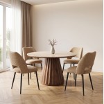 ΣΕΤ ΤΡΑΠΕΖΑΡΙΑΣ 5ΤΜΧ WALDEN HM12104 03 ΚΕΡΑΜΙΚΟ TOP ΤΡΑΒΕΡΤΙΝΑ--ΥΦΑΣΜΑ TAUPE c551950