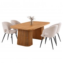 ΣΕΤ ΤΡΑΠΕΖΑΡΙΑΣ 5ΤΜΧ ΕΠΕΚΤΕΙΝΟΜΕΝΟ CORNEL HM12105 02 MDF--ΥΦΑΣΜΑ ΜΠΕΖ c551951