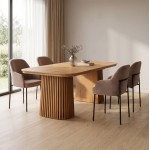 ΣΕΤ ΤΡΑΠΕΖΑΡΙΑΣ 5ΤΜΧ ΕΠΕΚΤΕΙΝΟΜΕΝΟ VERLO HM12106 03 MDF--ΥΦΑΣΜΑ TAUPE c551952
