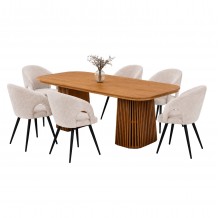 ΣΕΤ ΤΡΑΠΕΖΑΡΙΑΣ 7ΤΜΧ ΕΠΕΚΤΕΙΝΟΜΕΝΟ CORNEL HM12107 02 MDF--ΥΦΑΣΜΑ ΜΠΕΖ c551953
