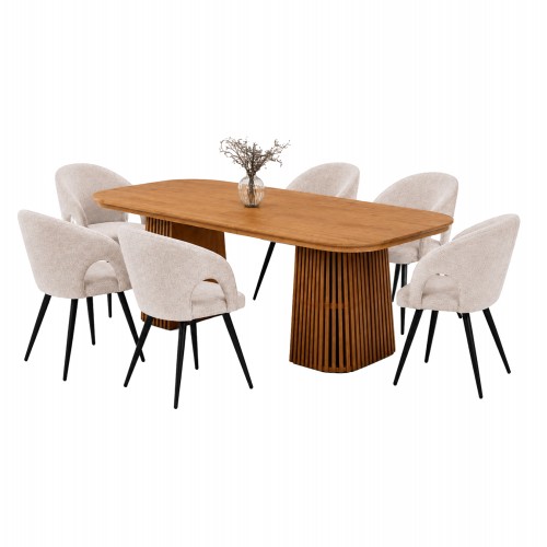 ΣΕΤ ΤΡΑΠΕΖΑΡΙΑΣ 7ΤΜΧ ΕΠΕΚΤΕΙΝΟΜΕΝΟ CORNEL HM12107 02 MDF--ΥΦΑΣΜΑ ΜΠΕΖ c551953