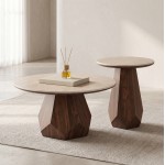 ΤΡΑΠΕΖΙΑ ΣΑΛΟΝΙΟΥ 2ΤΜΧ VENERA HM12109 ΚΕΡΑΜΙΚΑ TOP--MDF ΒΑΣΕΙΣ Φ80 Φ45εκ c551955