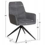 ΠΟΛΥΘΡΟΝΑ ΤΡΑΠΕΖΑΡΙΑΣ VANTER HM18409 01 ΥΦΑΣΜΑ PU ΓΚΡΙ--ΜΕΤΑΛ ΠΟΔΙΑ 58x65x84Υεκ SET 2τμχ c552033