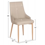 ΚΑΡΕΚΛΑ ΤΡΑΠΕΖΑΡΙΑΣ NORDIK HM18415 02 PU ΣΕ ΚΡΕΜ-ΜΕΤΑΛ ΠΟΔΙΑ WOOD GRAIN 47x50x86Υεκ SET 2τμχ c552039
