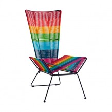 Καρέκλα μεταλλική με wicker mix color c55219 Καρέκλα μεταλλική με wicker mix color c55219