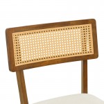 Καρέκλα Raffles pakoworld καρυδί rubberwood με pe rattan και εκρού ύφασμα 47x48x83 5εκ SET 2τμχ c552424