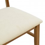 Καρέκλα Raffles pakoworld καρυδί rubberwood με pe rattan και εκρού ύφασμα 47x48x83 5εκ SET 2τμχ c552424