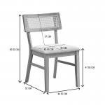 Καρέκλα Raffles pakoworld καρυδί rubberwood με pe rattan και εκρού ύφασμα 47x48x83 5εκ SET 2τμχ c552424