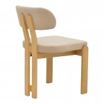 Καρέκλα Genoa pakoworld sonoma rubberwood και μπεζ ύφασμα 50x43x82εκ SET 2τμχ c552425