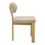 Καρέκλα Genoa pakoworld sonoma rubberwood και μπεζ ύφασμα 50x43x82εκ SET 2τμχ c552425