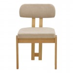 Καρέκλα Genoa pakoworld sonoma rubberwood και μπεζ ύφασμα 50x43x82εκ SET 2τμχ c552425